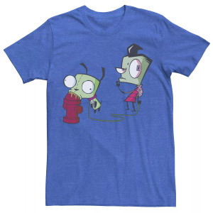 Мужская футболка Invader Zim Walking Gir с изображением пожарного гидранта и портретом Nickelodeon