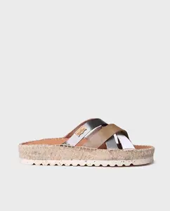 Женские кожаные эспадрильи на плоской подошве скрещенные Toni Pons, белый