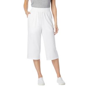 Женщина в женских трикотажных капри больших размеров с эластичной резинкой на талии Woman Within, белый