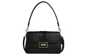 Кожаная сумка Grace для маджонга через плечо среднего размера женская черная COACH