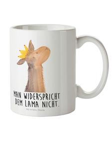 Детская кружка, голова ламы, король с надписью на белом фоне Mr. & Mrs. Panda