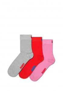 Носки Happy Socks 3-PACK SOLID CREW, Grey