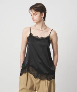 Комбинированная майка из атласа и кружева Astraet, цвет Black