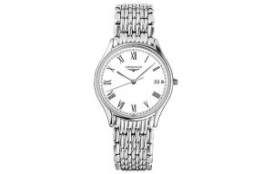 LONGINES Часы Lvya Collection Quartz Movement Men's Watch Watch 35mm White Dial Stainless Steel Watchband