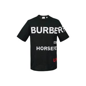Футболка Horseferry Print Cotton Burberry, черный