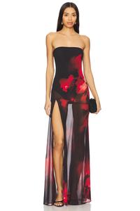 Длинное платье Adeliza Nbd, dyed foliage floral