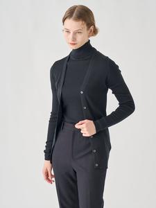 Вязаный кардиган с V-образным вырезом, ребристой текстурой и длинными рукавами | JEUNE | 30 г