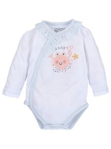 Nini Боди с длинными рукавами и принтом в виде крабов, белого цвета