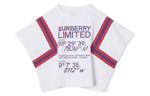Футболка детская Burberry, белый / синий / красный