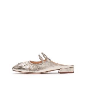 Женские тапочки с закрытым носком Staccato, champagne золото