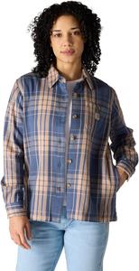 Carhartt женская футболка из тенсела в свободном крое, клетчатая, Faded Navy