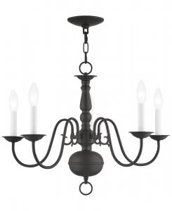Люстра Williamsburg на 5 ламп Livex, цвет bronze