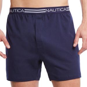 Мужские трикотажные боксеры с логотипом Nautica на талии, цвет Peacoat