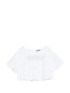 Блузка с логотипом Moschino Kids, белый