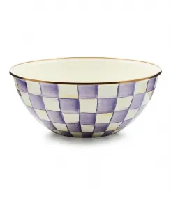 Большая повседневная миска ручной работы в фиолетовую клетку Mackenzie-Childs