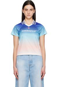 Футболка с жаккардовым монограммом Football Casablanca, синий