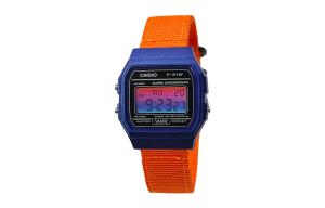 CASIO Мужские часы Retrofit Series с кварцевым механизмом и нейлоновым ремешком, черный циферблат