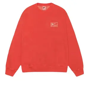 Свитер x stussy флисовый свитер с пигментным окрашиванием Nike, красный