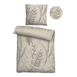 Постельное белье Biberna «0840518», приятное, теплое, бархатистое, меланжевое, 100% хлопок, производство Германия, цвет kitt