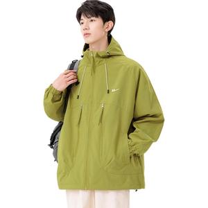 Куртка Unisex Hooded Moderate Others WARRIOR, mustard зеленый[free diy badge]