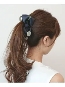 Зажим-банан из двухцветной ленты (три-четырехцветная/двухцветная) Three Four Time, цвет Navy