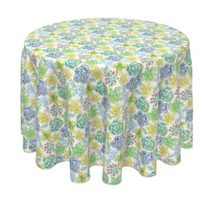 Круглая скатерть, 100% полиэстер, круглая 90 дюймов, яркие суккуленты