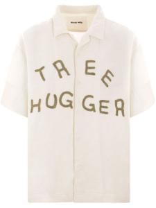 STORY mfg. рубашка Greetings с аппликацией, нейтральный цвет