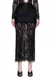 Кружевная юбка миди Rabanne, черный