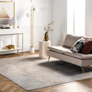 Ковер nuLOOM, 183 x 183 см, Alice Abstract для гостиной спальни столовой кухни, Alice Light Grey