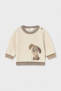 Детский свитер из смесовой шерсти Mayoral Newborn, бежевый