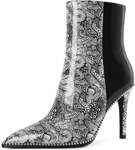 Ботильоны Joseywade на высоком каблуке для женщин, с заостренным носком, тонким стойким каблуком, боковой молнией, короткие ботинки с бусинами