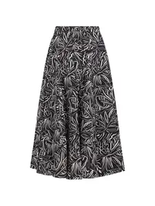 Миди-юбка с цветочным принтом Aspesi, черный