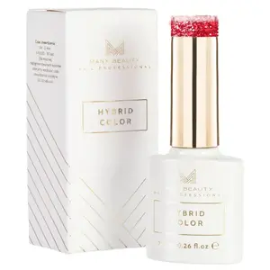 Гибридный лак для ногтей 909 малиновая искра, 7,5 мл Many Beauty Nail professional hybrid color uv, цвет 909 - crimson spark