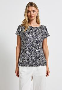 Блуза MIT CUT-OUT - Print T-shirt Street One, темно-синий