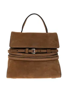 Сумка-тоут с ручкой и пряжкой Moschino, коричневый