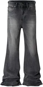 Потертые джинсы с микро-клешем SIDUFHAOPKLL