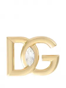 Брошь с логотипом из страз DOLCE & GABBANA, золотой