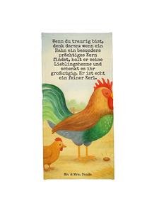 Mr. & Mrs. Panda Полотенце с изображением петуха и зерна, а также надписью белого цвета