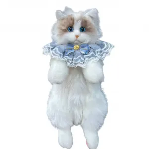 Стильный рюкзак для кошки с бантом в стиле Chanel, плюшевая игрушка-кукла, высота 28 см Dolls and bears dance, синий