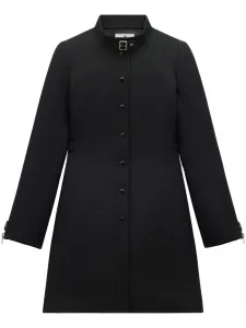 Твиловое пальто с пряжками Courrèges, черный