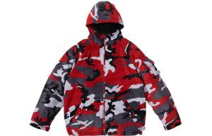 Supreme Толстовка Nike Arc с капюшоном из вельвета, Red Camouflage