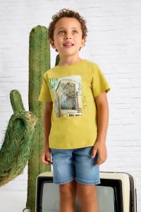 Детская хлопковая футболка Mayoral, желтый