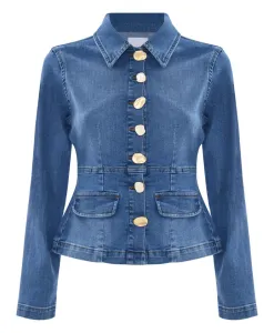 Джинсовая куртка-клеш, ориентированная на будущее. Kocca, синий