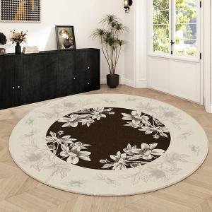 Budis Ковер 100 см для офиса/комнаты, круглый, под вращающееся кресло, в винтажном стиле