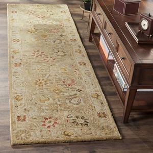 Ковер SAFAVIEH, 69 x 244 см, Antiquity Collection Runner, Taupe & Beige, ручной работы, традиционный восточный, шерстяной, идеально для помещений с высокой проходимостью в гостиной, спальне (AT859B)