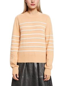 Пуловер ESPRIT Pullover, цвет Apricot/Weiß