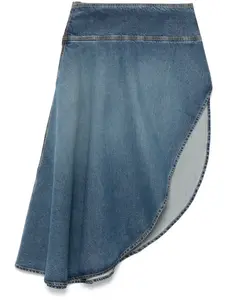 Юбка миди асимметричного кроя Alaïa, синий
