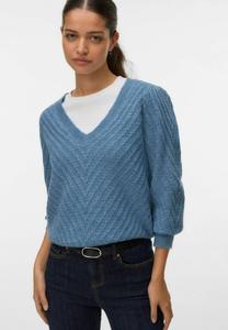 Джемпер Vero Moda VMSTINNA V-NECK STITCH, Coronet Blue/Dark Blue