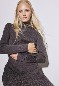 Платье NA-KD GLITTER POLO, Dark Plum/Dark Grey