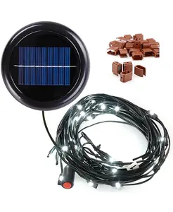 40-Светодиодная гирлянда на солнечной батарее холодного белого цвета, подходит для 8-спицевого деревянного уличного зонта длиной 8 футов и 9 футов Yescom, white